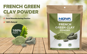 Nova Nutritions French Green Clay Powder 16 OZ (454 Gram) - for Facial Body Mask & Skin - Natural Regenerator