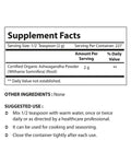 Nova Nutritions Certified Organic Ashwagandha Powder 16 OZ (454 gm) - Also Called Withania Somnifera