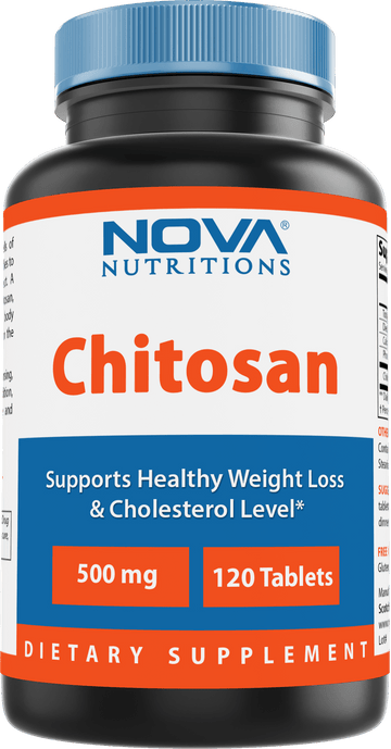 Nova Nutritions Chitosan 500 mg Tablet - Promotes Healthy Weight Management & Healthy Cholesterol Levels, 120 Count