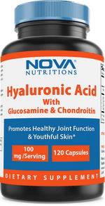 Nova Nutritions Hyaluronic Acid 100mg/serving - Promotes Youthful Skin & Healthy Joint Function 120 Capsules - Nova Nutritions