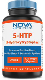 Nova Nutritions 5-HTP 200 mg 120 Veggie Capsules - 5-HTP promotes healthy sleep - Nova Nutritions
