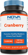Nova Nutritions Cranberry Urinary Tract Health Dietary Supplement, 12600mg Vegetarian Craberry Pills with Vitamin C & Vitamin E, Helps Cleanse & Protect The Urinary Tract, 180 Count