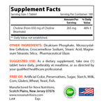 Nova Nutritions Choline Bitartrate 650 mg 180 Tablets - Promotes Cognitive function - Nova Nutritions