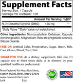 Nova Nutrition's DMG 125 mg 120 Capsules