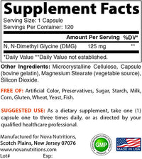 Nova Nutrition's DMG 125 mg 120 Capsules