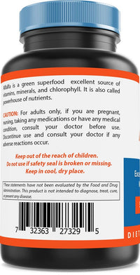 Nova Nutrition's Alfalfa 500 mg 180 Capsules