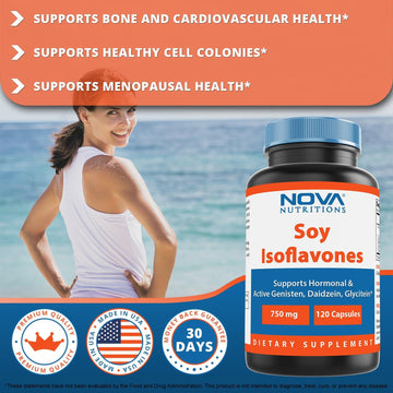 Nova Nutritions Soy Isoflavones 750 mg 120 Capsules