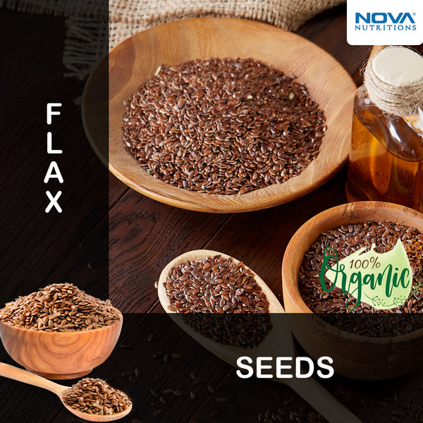 Nova Nutritions Certified Organic Whole Flax Seeds 16 OZ (454 gm)