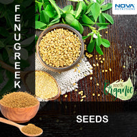 Nova Nutritions Certified Organic Fenugreek Seeds Whole (Methi Seeds) 16 OZ (454 gm)