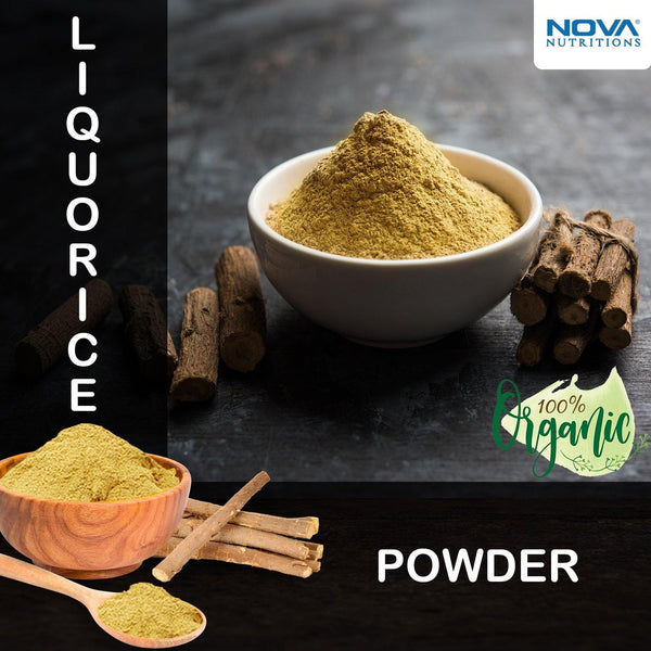 Nova Nutritions Certified Organic Licorice / Liquorice Root Powder 16 OZ (454 gm) - Also Called Glycyrrhiza glabra - Nova Nutritions