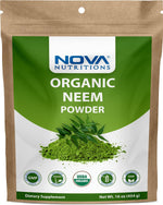 Nova Nutritions Certified Organic Neem Leaf Powder 16 OZ (454 gm) - Also Called Azadirachta Indica - Nova Nutritions