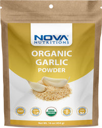 Nova Nutritions Certified Organic Garlic Powder (Allium sativum) - 16 OZ