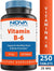 Nova Nutritions Vitamin B6 25 mg - Supports Healthy Nervous System, Metabolism & Cell Health - 250 Tablets - Nova Nutritions