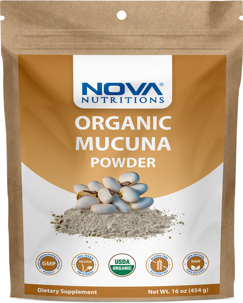Nova Nutritions Certified Organic Mucuna Pruriens Powder (Contains Nat