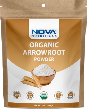 Nova Nutritions Certified Organic Arrowroot Powder, Natural Thickener 32 OZ (908 gm)