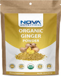 Nova Nutritions Certified Organic Ginger Root Powder 16 OZ (454 gm) - Also Called Zingiber officinale (Root)