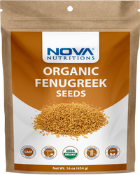 Nova Nutritions Certified Organic Fenugreek Seeds Whole (Methi Seeds) 16 OZ (454 gm)