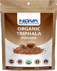 Nova Nutritions Certified Organic Triphala Powder 16 OZ (454 gm) - Supports Healthy Immune & Digestive Function.* - Nova Nutritions