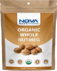 Nova Nutritions Nutmeg Whole - 3.5 OZ (100 gram) - Adds Aroma and Flavor
