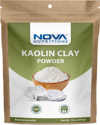 Nova Nutritions Kaolin Powder 16 OZ (454 Gram) - for Facial Body, Mask & Skin - Natural Regenerator