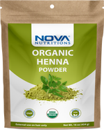 Nova Nutritions Certified Organic Henna Powder 16 OZ (454 gm) - 100% Natural & Chemical Free