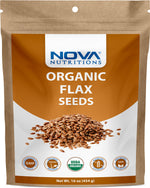 Nova Nutritions Certified Organic Whole Flax Seeds 16 OZ (454 gm)