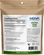 Nova Nutritions Certified Organic Neem Leaf Powder 16 OZ (454 gm) - Also Called Azadirachta Indica - Nova Nutritions