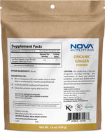 Nova Nutritions Certified Organic Ginger Root Powder 16 OZ (454 gm) - Also Called Zingiber officinale (Root) - Nova Nutritions