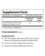 Nova Nutritions Certified Organic Amla Powder (Amalaki) 16 OZ (454 gm) - Rich in Antioxidant Vitamin C - Supports Healthy Immune Function