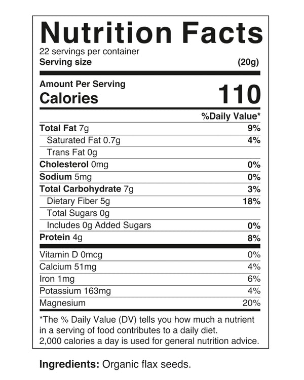 Nova Nutritions Certified Organic Whole Flax Seeds 16 OZ (454 gm)