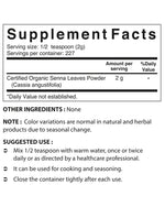 Nova Nutritions Certified Organic Senna Powder 16 OZ (454 Gram) - an Ayurvedic Herb