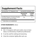 Nova Nutritions Certified Organic Cinnamon Powder 16 OZ (454 gm) - Cinnamomum Verum (Bark)