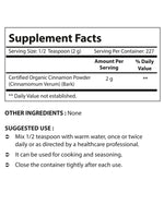 Nova Nutritions Certified Organic Cinnamon Powder 16 OZ (454 gm) - Cinnamomum Verum (Bark)