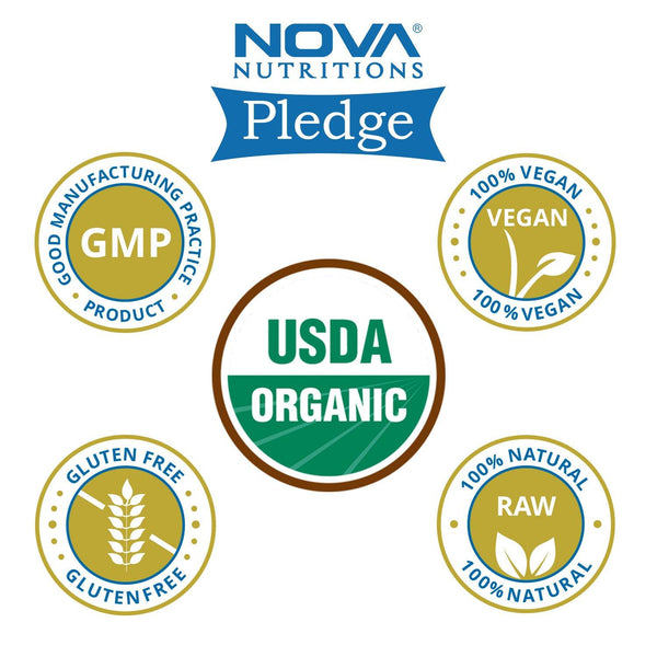 Nova Nutritions Certified Organic Bacopa Powder 16 OZ (454 gm) - Also Called Bacopa Monnieri (Leaf) - Nova Nutritions
