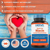 Nova Nutritions Flush Free Niacin Inositol Hexanicotinate 500 mg 180 Capsules - Nova Nutritions