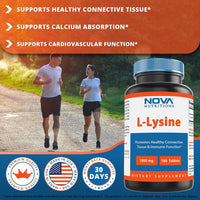 Nova Nutritions L-Lysine 1000 mg - 180 Tablets - Nova Nutritions