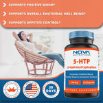 Nova Nutritions 5-HTP 100 mg 120 Capsules - Promotes Positive Mood & Restful Sleep - Nova Nutritions