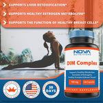 Nova Nutritions DIM Complex 100 mg Capsule made with Diindolyl Methane, Phosphatdyl Choline, & Black Pepper Extract 120 Count - Nova Nutritions