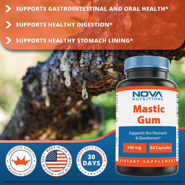 Nova Nutritions Mastic Gum 500 mg 60 Capsules - Nova Nutritions