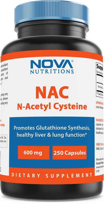 Nova Nutritions N-Acetyl L-Cysteine (NAC) 600mg - 250 Capsules