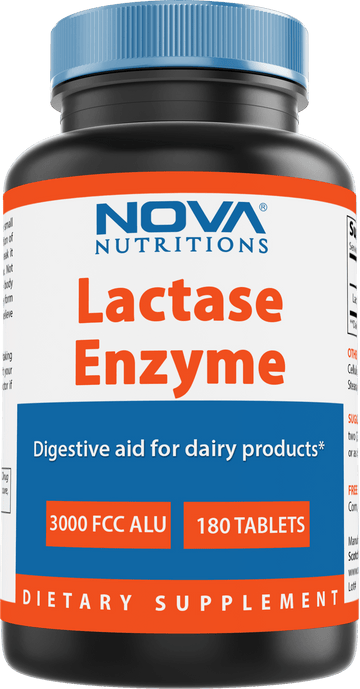 Nova Nutritions Lactase Enzyme 3000 FCC ALU 180 Tablets