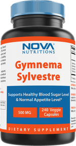 Nova Nutritions Gymnema Sylvestre 500mg Veggie Capsules for Healthy Glucose Metabolism & Craving, 240 Count - Nova Nutritions