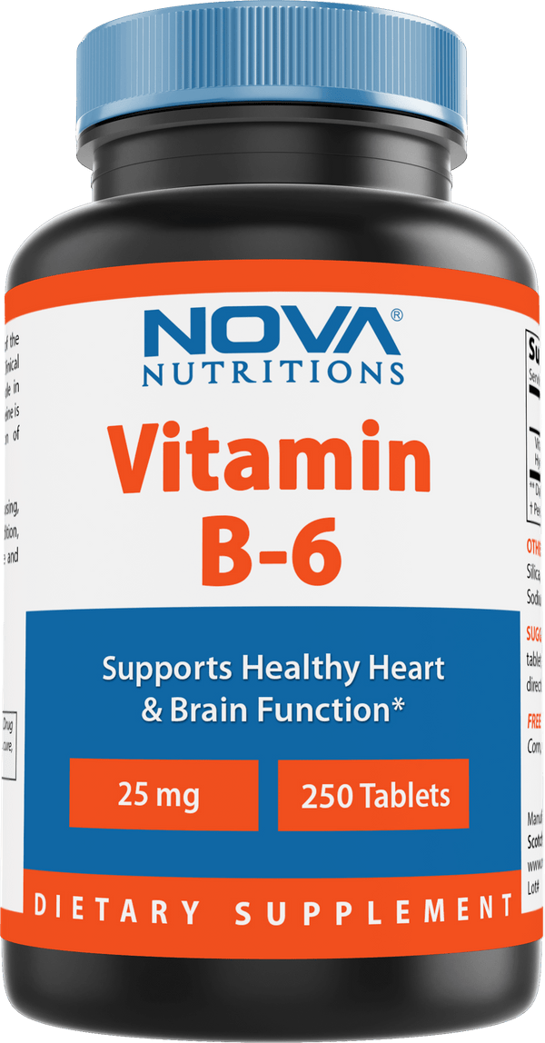 Nova Nutritions Vitamin B6 25 mg 250 Tablets - Nova Nutritions