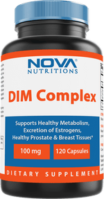 Nova Nutritions DIM Complex 100 mg Capsule made with Diindolyl Methane, Phosphatdyl Choline, & Black Pepper Extract 120 Count - Nova Nutritions