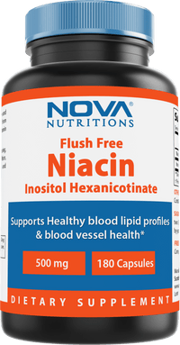 Nova Nutritions Flush Free Niacin Inositol Hexanicotinate 500 mg 180 Capsules - Nova Nutritions