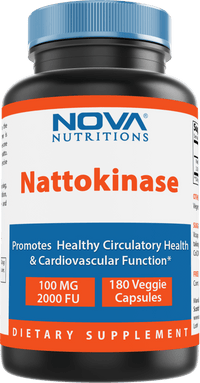 Nova Nutritions Nattokinase 100 mg (2, 000 Fu), 180 Vcaps - Nova Nutritions