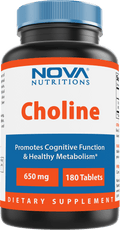 Nova Nutritions Choline Bitartrate 650 mg 180 Tablets - Promotes Cognitive function