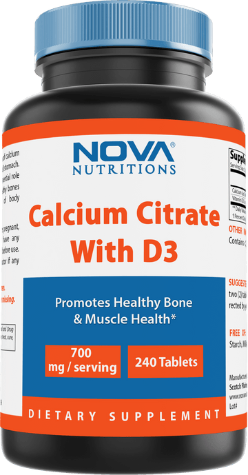 Nova Nutritions Calcium Citrate with D3 240 Tablets