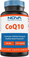 Nova Nutritions CoQ10 Coenzyme q10 200mg 120 Capsules - COQ10 Promotes Healthy Cardiovascular Function