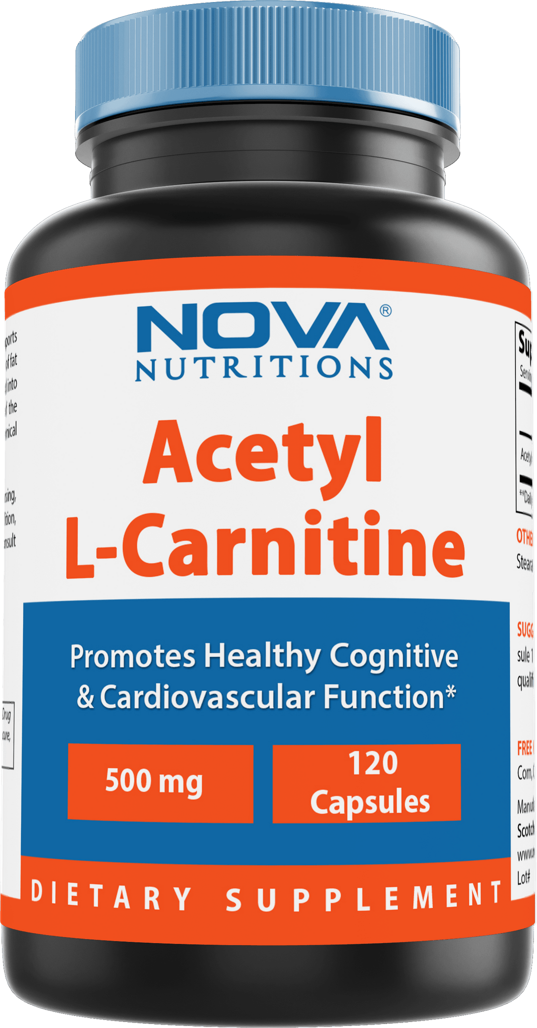 Nova Nutritions Acetyl L-Carnitine 500mg Capsules - Helps Maintain Hea Nova Nutritions Acetyl L-Carnitine 500mg Capsules - Helps Maintain Hea